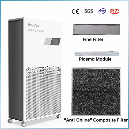 OEM Hospital Specialized 2600m3/H Air Flow Large Space H13 HEPA Filter 100% Powerful Anti Virus &amp; Bacterium Plasma Ion Sterilization Air Purifier Sterilizer
