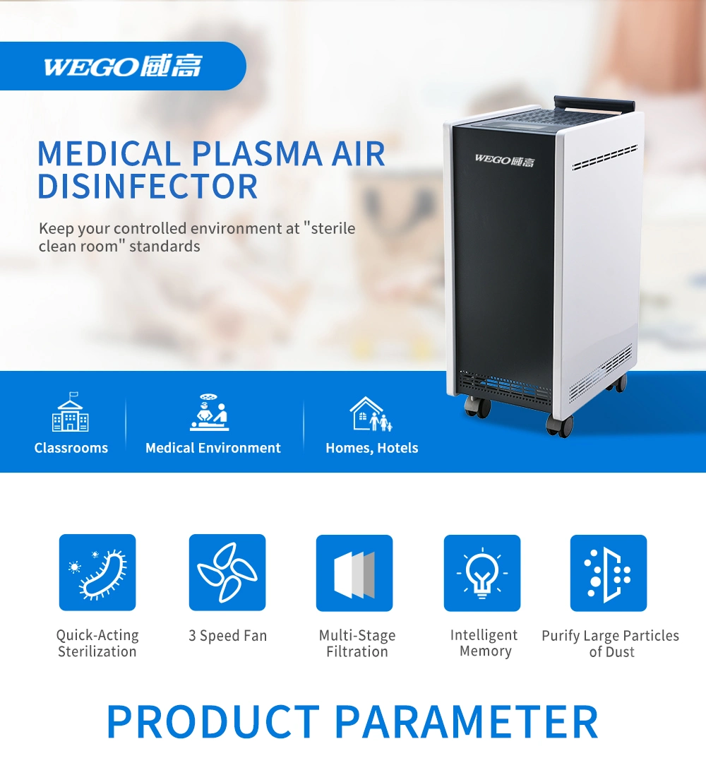 Wg-Y-1000 Moveable Plasma Air Purifier Portable Air Disinfector of 100m2 Wgy-1000 Medical Plasma Air Disinfector