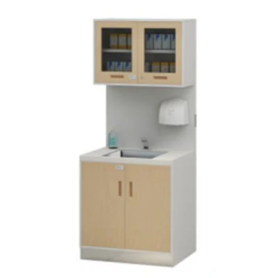 Hospital Furniture Treatment Room Dispensing Room Antibacterical Dampproof Medicine Cabinet Nurse Station with Disinfection Wash Basin Storage Cabinet